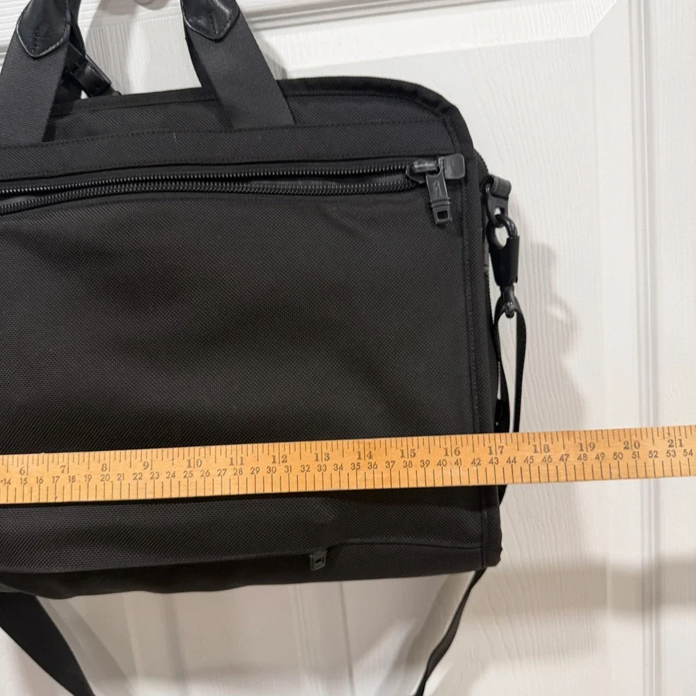 Tumi Alpha Black Ballistic Nylon Briefcase Messenger Laptop Bag With Strap